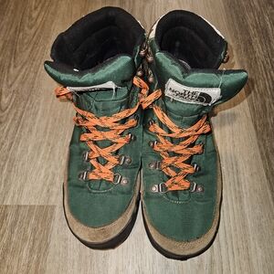 The North Face Green and Orange Hiking Boots